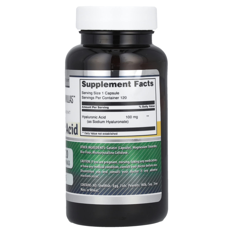 Amazing Nutrition, гиалуроновая кислота, 100 мг, 120 капсул