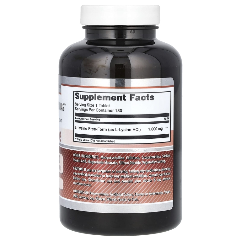 Amazing Nutrition, Amazing Formulas, L-лизин, 1000 мг, 180 таблеток