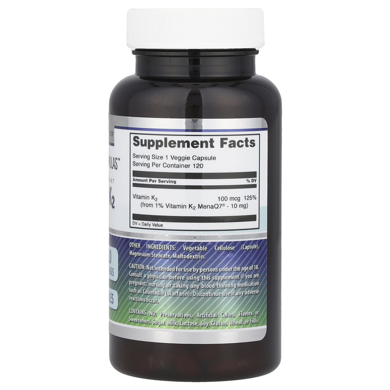 Amazing Nutrition, Amazing Formulas ™, витамин K2, 100 мкг, 120 растительных капсул