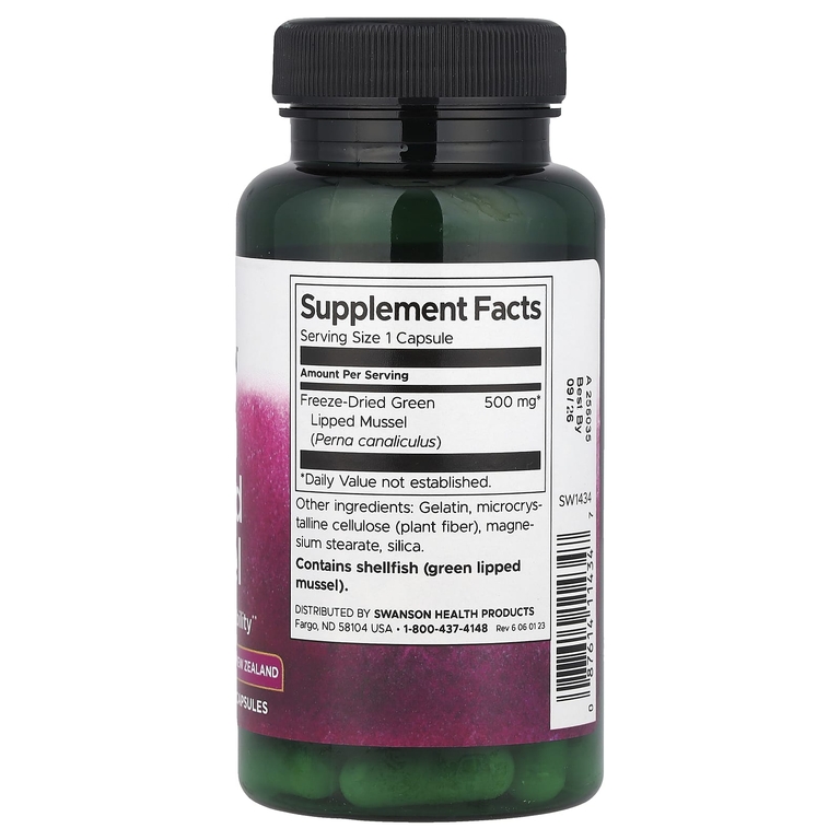 Swanson Vitamins, зелёные мидии, 500 мг, 60 капсул
