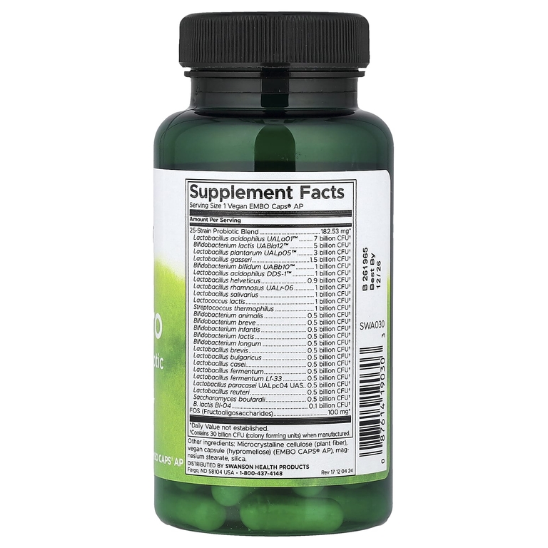 Swanson Vitamins, Epic Pro, пробиотик из 25 штаммов, 30 млрд КОЕ, 30 веганских капсул Embo Caps® AP