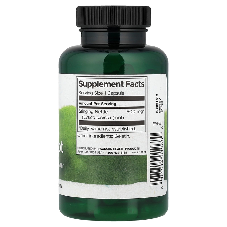 Swanson Vitamins, Корень крапивы двудомной, 500 мг, 100 капсул