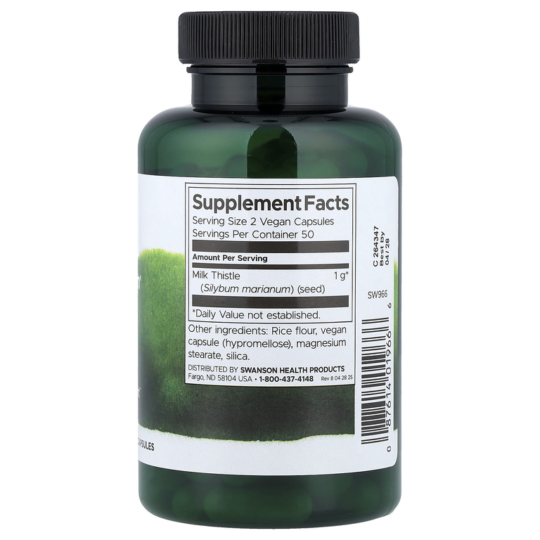 Swanson Vitamins, Full Spectrum®, расторопша, 500 мг, 100 веганских капсул
