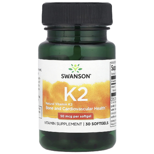 Swanson Vitamins, Натуральный витамин K2, 50 мкг, 30 мягких таблеток