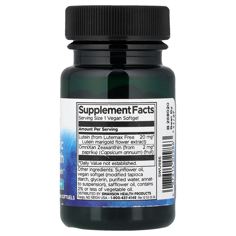 Swanson Vitamins, Синергетическое здоровье глаз, 60 веганских капсул