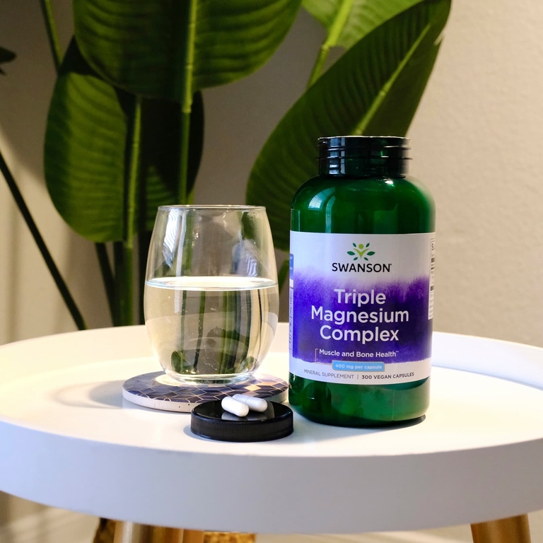 Swanson Vitamins, комплекс с тремя формами магния, 400 мг, 300 веганских капсул