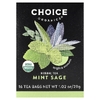 Choice Organics, травяной чай, мята и шалфей, без кофеина, 16 чайных пакетиков, 29 г (1,02 унции)