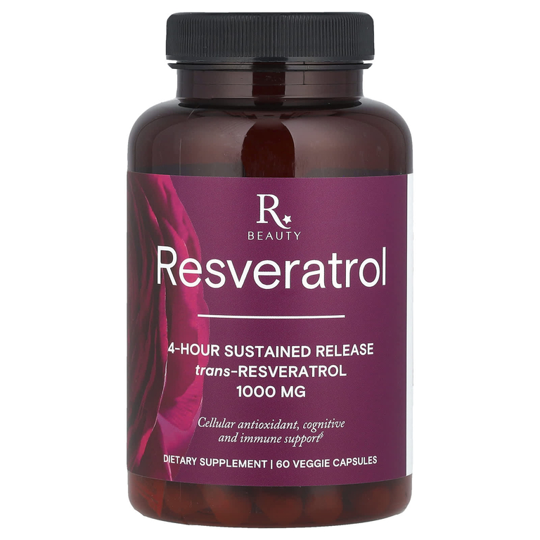 Reserveage Beauty, ресвератрол, 60 растительных капсул