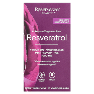 Reserveage Beauty, ресвератрол, 60 растительных капсул