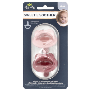 itzy ritzy, Sweetie Soother™, пустышки из пищевого силикона, для детей от 0 месяцев, дизайн «бантик», 2 пустышки (Товар снят с продажи) 