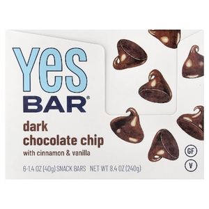 Yes Bar, батончик-снек, крошка из темного шоколада с корицей и ванилью, 6 батончиков по 40 г (1,4 унции)