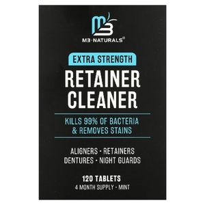 M3 Naturals, Retainer Cleaner, мята, 120 таблеток