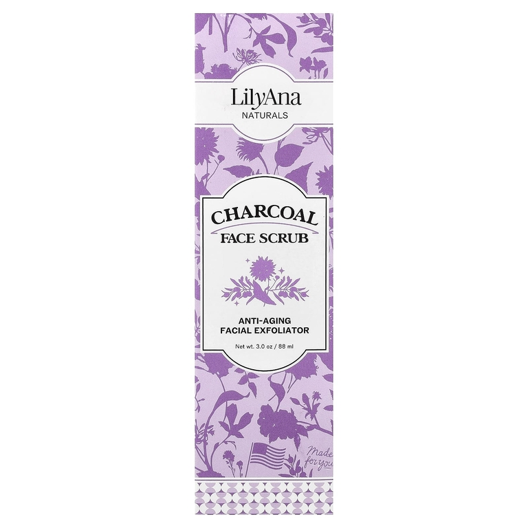 Lilyana Naturals, скраб для лица с древесным углем, 88 мл (3 унции) (Товар снят с продажи) 
