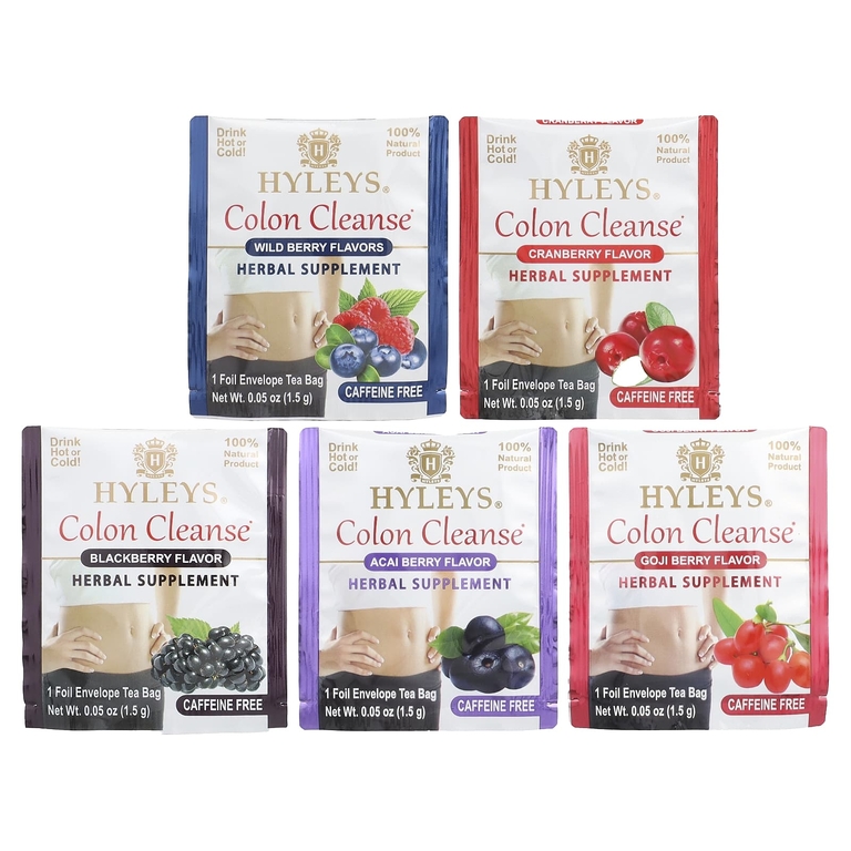 Hyleys Tea, Colon Cleanse, ассорти из коллекций чая, без кофеина, 42 чайных пакетика в фольгированных пакетиках, по 1,5 г (0,05 унции)