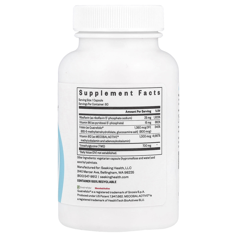 Seeking Health, Homocysteine Nutrients, добавка для поддержания здорового уровня гомоцистеина, 60 капсул