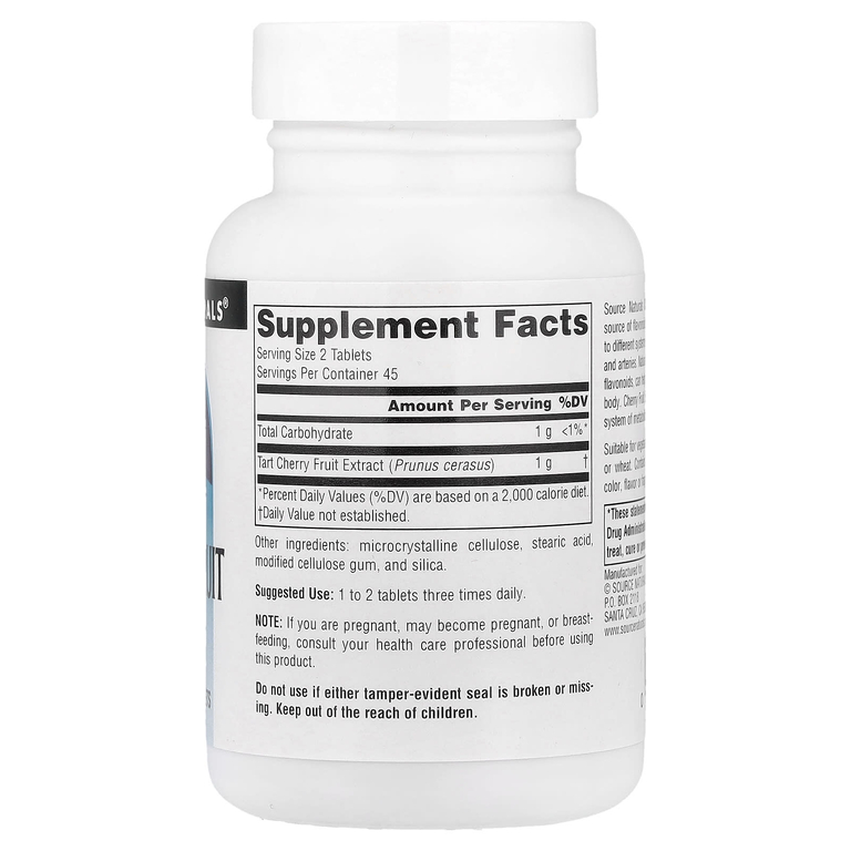 Source Naturals, экстракт плодов вишни, 500 мг, 90 таблеток