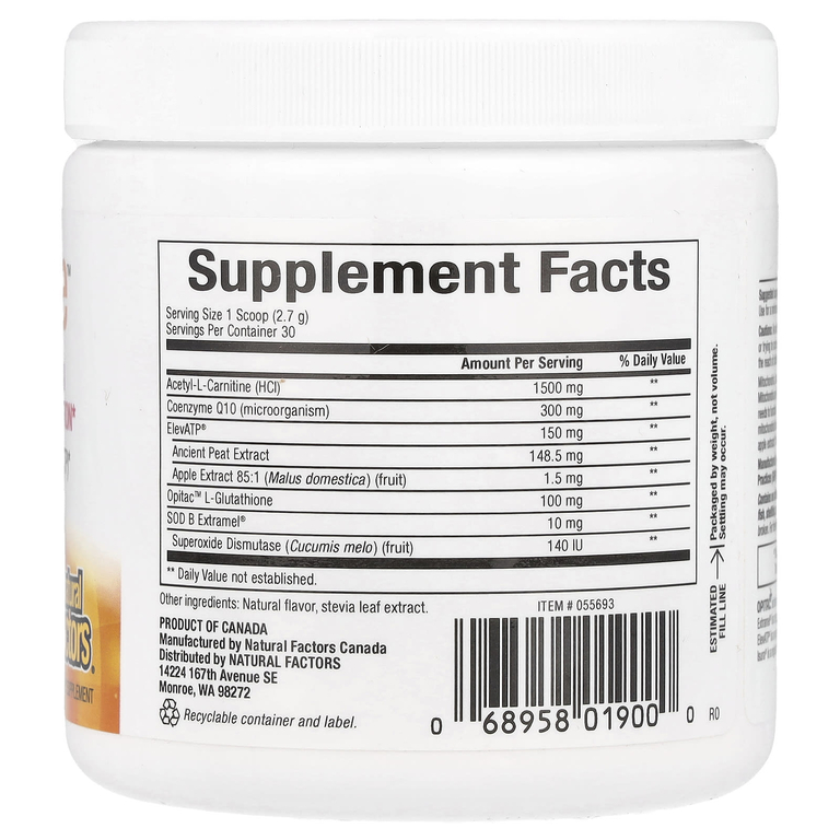 Natural Factors, Regener Life™, добавка для оптимизации работы митохондрий, 81 г (2,86 унции)