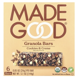 MadeGood, Батончик-гранола, печенье и крем, 6 батончиков, 24 г (0,85 унции)