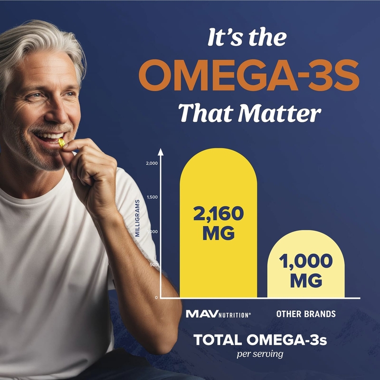 MAV Nutrition, Рыбий жир с омега-3, тройной силы, натуральный лимон, 120 мягких таблеток