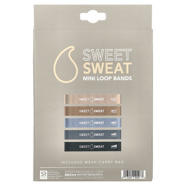 Sports Research, Sweet Sweat, мини-эспандеры, 5 штук