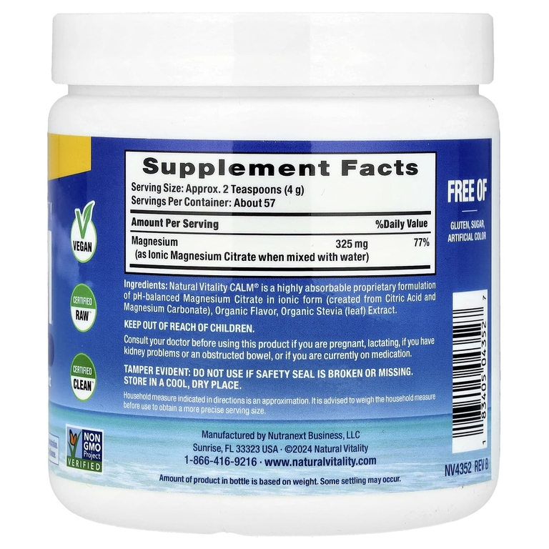 Natural Vitality, CALM®, смесь для расслабляющих напитков, сладкий лимон, 227 г (8 унций)