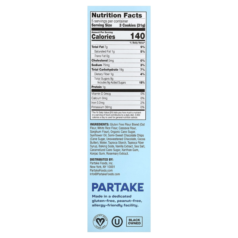 Partake, хрустящее печенье, с шоколадной крошкой, 150 г (5,5 унции) (Товар снят с продажи) 