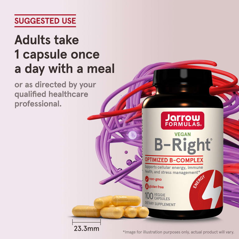 Jarrow Formulas, комплекс витаминов группы B B-Right®, 100 растительных капсул