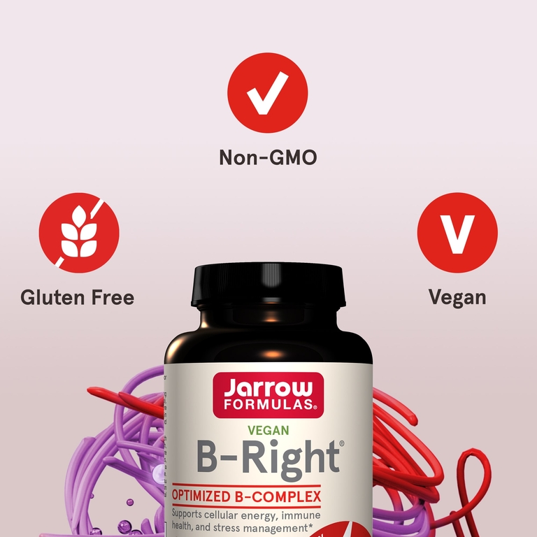Jarrow Formulas, комплекс витаминов группы B B-Right®, 100 растительных капсул