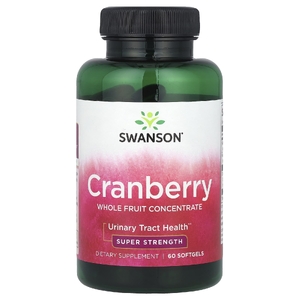 Swanson Vitamins, Клюква, концентрат из цельных фруктов, суперсила, 60 мягких таблеток