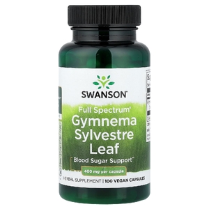 Swanson Vitamins, Full Spectrum®, листья джимнемы, 400 мг, 100 веганских капсул
