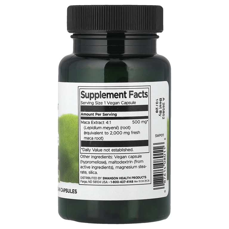 Swanson Vitamins, мака, 500 мг, 60 веганских капсул