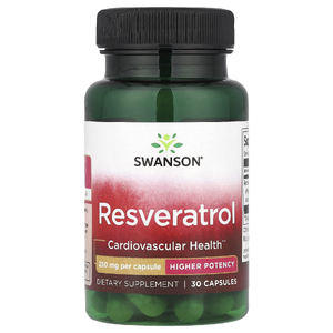 Swanson Vitamins, Ресвератрол, высокая эффективность, 250 мг, 30 капсул