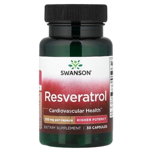 Swanson Vitamins, Ресвератрол, высокая эффективность, 250 мг, 30 капсул