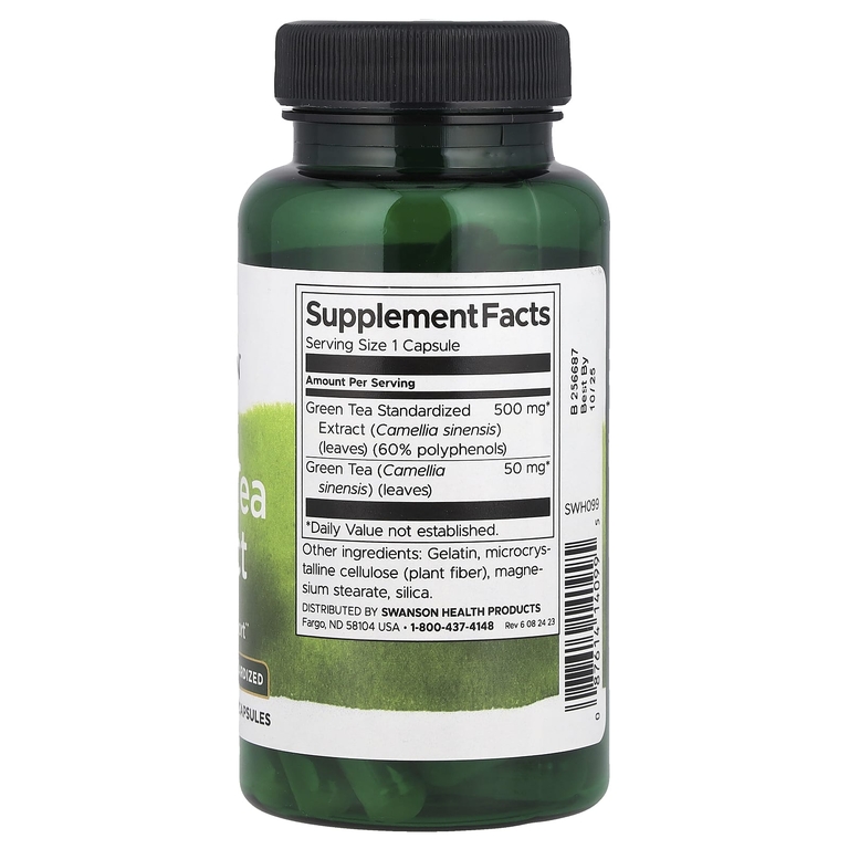 Swanson Vitamins, Экстракт зеленого чая, 500 мг, 60 капсул