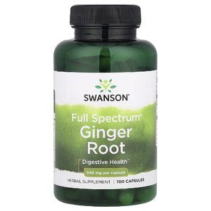 Swanson Vitamins, Full Spectrum®, корень имбиря, 540 мг, 100 капсул