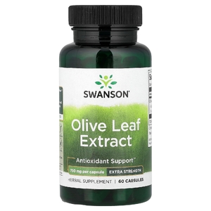 Swanson Vitamins, Экстракт оливковых листьев, 750 мг, 60 капсул