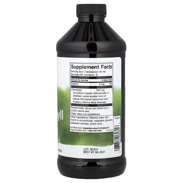 Swanson Vitamins, Жидкий хлорофилл, 100 мг, 473 мл (16 жидк. унц.)