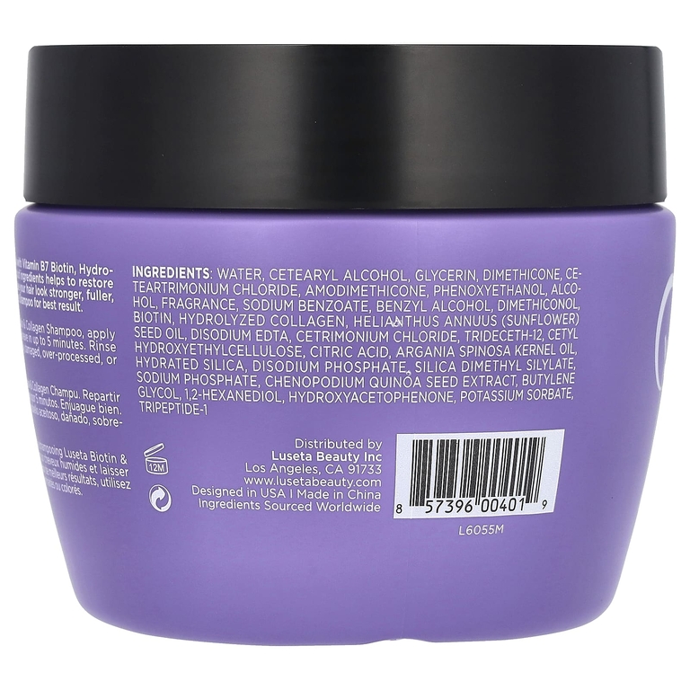 Luseta Beauty, Биотин и коллаген, маска для волос, 500 мл (16,9 жидк. унц.)