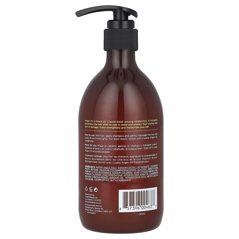 Luseta Beauty, Аргановое масло, шампунь для всех типов волос, 500 мл (16,9 жидк. унц.)