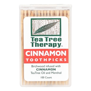 Tea Tree Therapy, Зубочистки с корицей, около 100 шт. (Товар снят с продажи) 