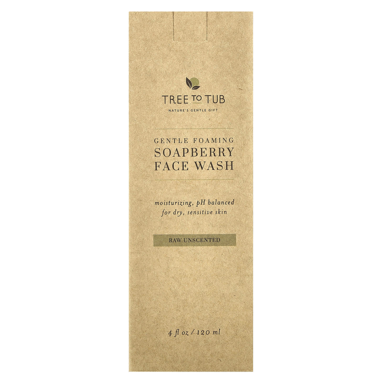 Tree to Tub, Нежная пенка для умывания Soapberry, для сухой, чувствительной кожи, без запаха, 120 мл (4 жидк. Унции)
