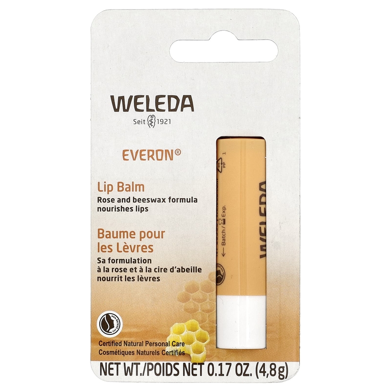 Weleda, бальзам для губ, роза и пчелиный воск, 4,8 г (0,17 унции)