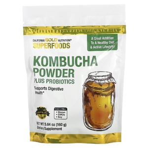 California Gold Nutrition, Superfoods, комбуча в порошке с ферментированным яблочным уксусом, растворимой клетчаткой тапиоки и пробиотиками, 160 г (5,64 унции)