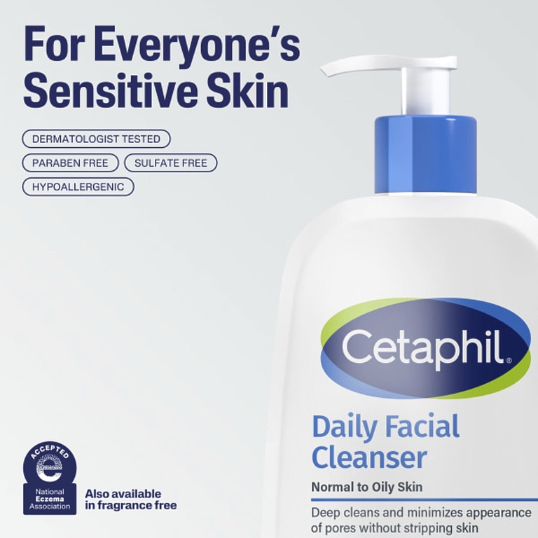 Cetaphil, ежедневное очищающее средство для лица, для нормальной и жирной кожи, 237 мл (8 жидк. унций)