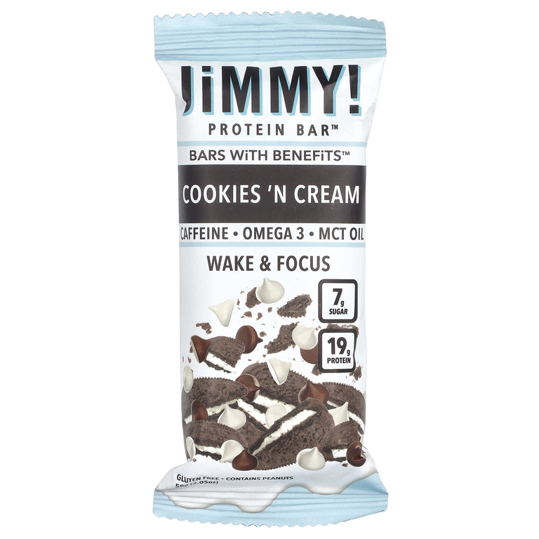 JiMMY!, Bars With Benefits™, протеиновый батончик, печенье с кремом, 12 батончиков по 58 г (2,05 унции)