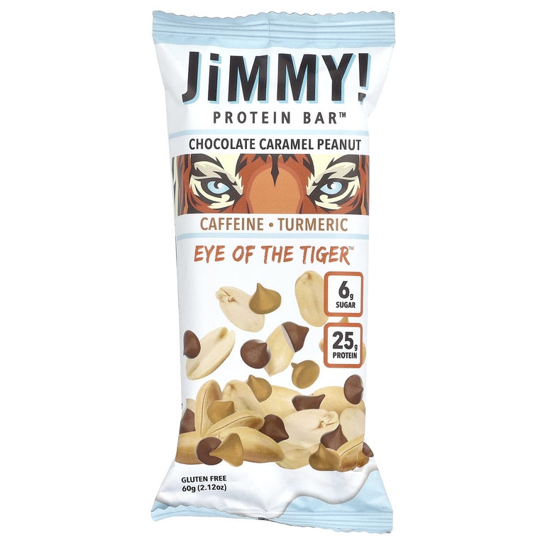 JiMMY!, Bars With Benefits™, протеиновый батончик, шоколад, карамель и арахис, 12 батончиков по 60 г (2,12 унции)