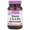 Bluebonnet Nutrition, витамины C, D3 и цинк, 50 растительных капсул