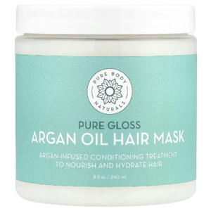 Pure Body Naturals, Маска для волос с аргановым маслом, чистый блеск, 240 мл (8 жидк. Унций)
