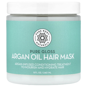Pure Body Naturals, Маска для волос с аргановым маслом, чистый блеск, 240 мл (8 жидк. Унций)