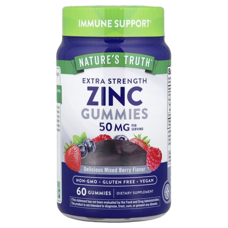 Nature's Truth, жевательные таблетки с цинком, со вкусом ягодного ассорти, 60 жевательных таблеток (16 мг в 1 жевательной таблетке)